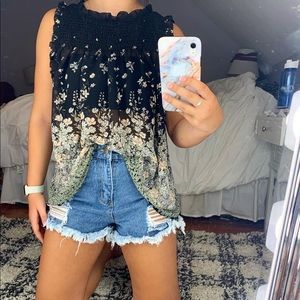 Smocked floral top